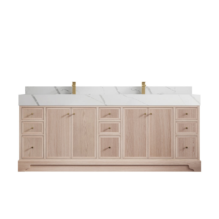Willow Collections Manhattan 84'' Double Bathroom Vanity with Quartz ...